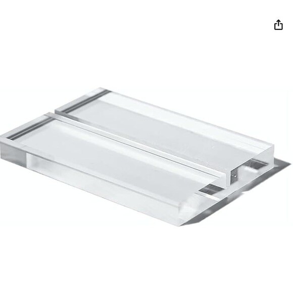 12 pack 4" Clear Acrylic Stand - 3mm Slot Wedding Sign Holders NIB - Picture 1 of 12